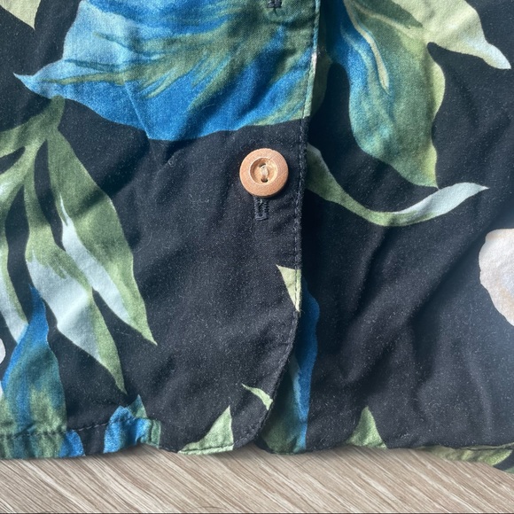 Paradise Found Orchid Ginger Black Hawaiian Shirt - S - Picture 4 of 7